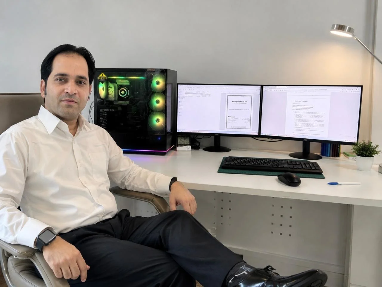 Prestro Creation team member at a design workstation