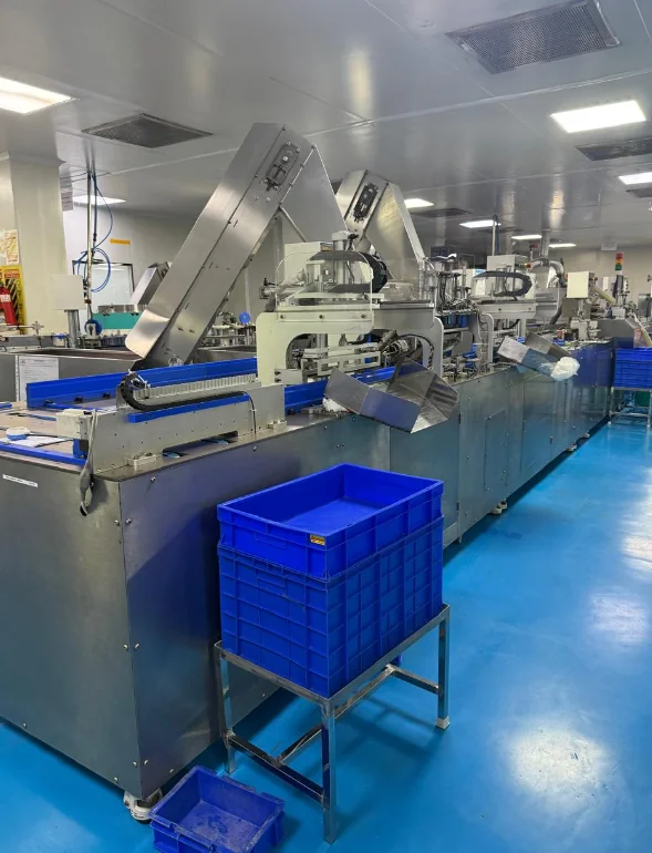 Production machinery inside a controlled manufacturing environment